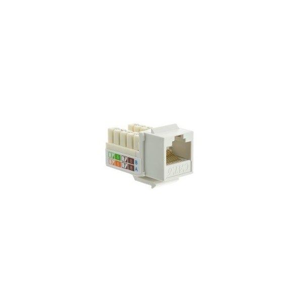 Cable Wholesale Slimline Cat6 Keystone Jack, White, RJ45 Female to 110 Punch Down 326-120WH - main
